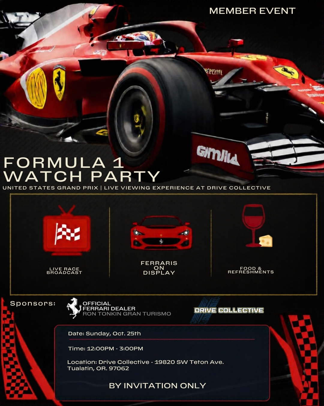 Formula 1 Watch Party Flyer Web and Social